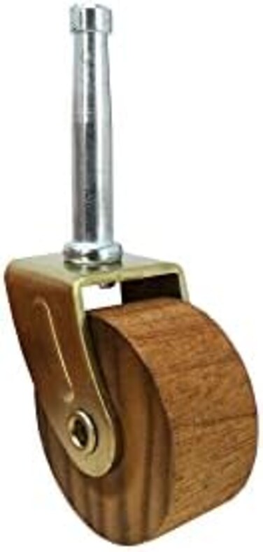 Shepherd Hardware 9051 1-5/8-Inch Designer Stem Casters, Wood Wheel, 5/16-Inch Stem Diameter, Brown, 2-Pack