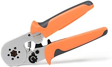 IWISS Hexagonal Crimper Plier HSC8 6-6 Self-adjusting Crimping Tools Used for 23-10 AWG (Similar to 0.25-6 mm2) Cable End-sleeves Ferrules-Orange Handle ONLY!