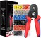 Preciva Ferrule Crimping Tool Kit, AWG23-7 Self-adjustable Ratchet Wire Crimping Tool Kit Crimper Plier Set with 1200PCS Wire Terminals Crimping Connectors Wire End Ferrules