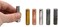 Eisco 6pc Specific Heat Metal Cylinders Set - Copper, Lead, Brass, Zinc, Iron &amp; Aluminum - Includes Wooden Storage Block - for Specific Heat, Specific Gravity &amp; Density Experimentation - Labs