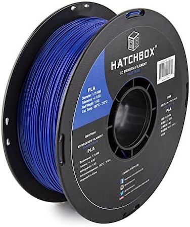 HATCHBOX PLA 3D Printer Filament, Dimensional Accuracy +/- 0.03 mm, 1 kg Spool, 1.75 mm, Blue