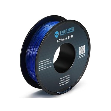 خيط طباعة ثلاثي الأبعاد من مادة TPU المرنة الزرقاء من SainSmart، 1.75 مم، 0.8 كجم، دقة عالية الأبعاد +/- 0.05 مم