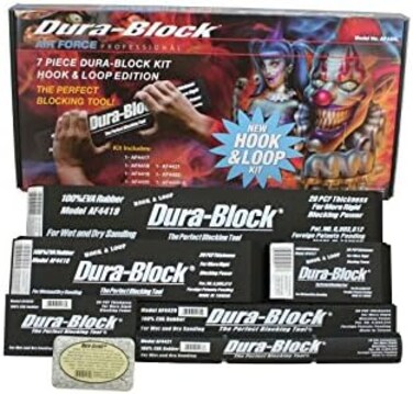 Dura-Block AF44HL Hook &amp; Loop Black 7-Piece Sanding Block Set