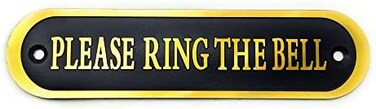 Will's Family Store Please Ring The Bell Aluminum Door Sign Brushed Finish 5.5x1.4 inch