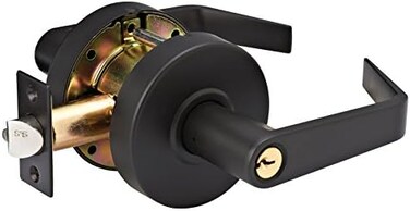 Master Lock SLCHKE10B Heavy Duty Lever Style, Grade 2 Commercial Keyed Entry Door Lock with Bump Stop, Oil Rubbed Bronze Finish