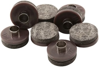 SOFT TOUCH Nail-On Heavy Duty Felt Pads for Wood Furniture and Hard Floor Surfaces &ndash; Protect your Hard Floor Surfaces from Scratches, 7/8&rdquo; Round Furniture Protectors, Walnut Brown (8 Pieces)