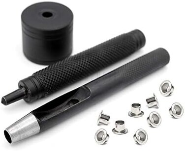 CRAFTMEMORE 2mm Grommet Setter Eyelet Setting Tool Anvil and Hole Punch Cutter for Applying 0.08" (2 mm) Grommets 2mm CRAFTMEMORE