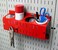 Wall Control ASM-CH-014 R Pegboard Spray Can Holder Bracket and Aerosol Can Organizer for Wall Control Pegboard Only, Red