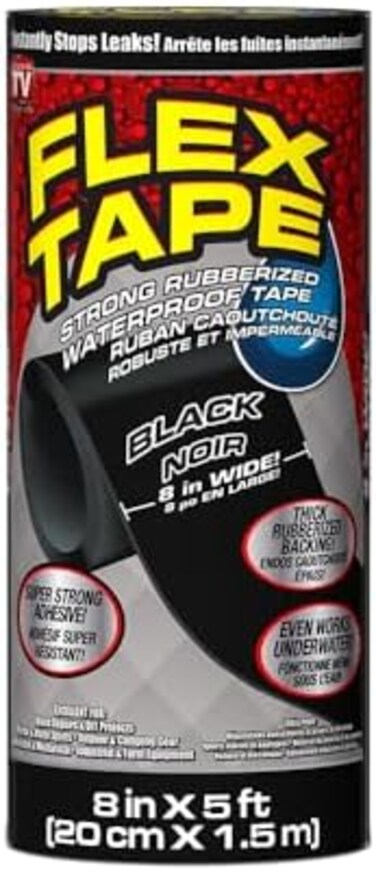 Flex Tape Black Strong Rubberized Waterproof Seal Tfsblkr0805, Fba_Tfsblkr0805, 20.3 cm X 12.7 cm