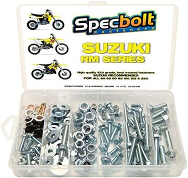 120 قطعة من مجموعة ذات السبابات لسيارة سوزوكي RM لصيانة وترميم MX Dirtbike OEM Spec Fastener RM60 RM65 RM80 RM85 RM100 RM125 RM250 نماذج 60 65 80 85 100 125