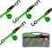 SMARTSTRAPS 101W QuadWinder 14' مسجلة بسقاطة ربط باللون الأخضر (4 قطع) حقيبة تخزين مسجلة ذاتية كبراءة اختراع - قوة استراحة 1500 رطل ، 500 رطل - أحمال أخف وزنًا مثل ATV، جزازات العشب وغيرها، 4.