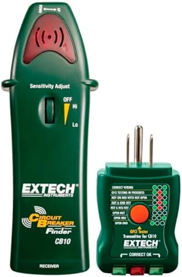 اكستيك - 1218G94EA - CB10 مكتشف قواطع الدارة الكهربائية، محدد موقع الصمامات/الكسارات، اختبار الأوعية الدموية جي اف سي اي، اخضر، احمر