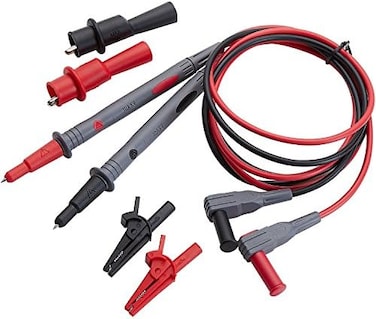WGGE WG-011 Test Lead and Safety alligator Clips,Multimeter Test Leads Kit CAT III 1000V &amp; CAT IV 600V with Threaded alligator clips, 4mm Test Lead Probe Suitable for Most of Digital Multimeter