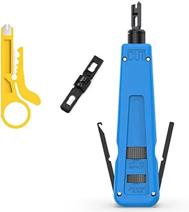 WESTONETEK Punch Down Impact Tool with 110 and 66 Blades, Network Wire Cable Cat6/Cat5e Telephone Impact Terminal Insertion Tools