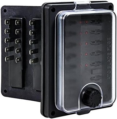 ONLINE LED Online-LED-Store PSZACCEPS053H Waterproof (OLS IP56 LED indicated 10Port Fuse Block Output 25A Outlet)