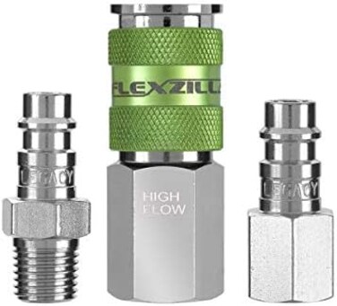 Flexzilla Pro High Flow Coupler &amp; Plug Kit (3 Piece), 1/4" NPT - A53452FZ