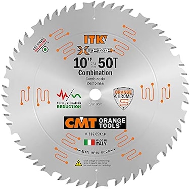 CMT 256.050.10 ITK Industrial Combination Saw Blade, 10-Inch x 50 Teeth 1FTG+4ATB Grindwith 5/8-Inch Bore