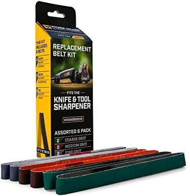 WORK SHARP Assorted Belt Kit &ndash; WSSA0002012 Knife and Tool Sharpener Belt Kit &ndash; Assorted Grits (P80, P220, 6000) Official Replacement Belt Kit for KTS Models (Pack of 6)
