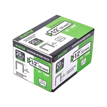 meite 20GA 50Series 5012 1/2 بوصة تاج بطول 1/2 بوصة من سلك المجلفن (5000 قطعة / صندوق) (علبة واحدة)