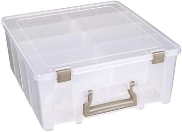 ArtBin Super Satchel Double Deep Box with Removable Dividers, Clear, 1 Box, 6990AB
