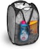 Smart Design Deluxe Mesh Pop Up Square Laundry Hamper w/Side Pocket &amp; Handles - VentilAir Fabric Collapsible Design - for Clothes &amp; Laundry - Home - (Holds 2 Loads) (14 x 23 Inch) [Black]
