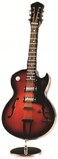 Broadway Gifts Brown Electric Guitar Music Instrument Miniature Replica with Case - Size 7 in