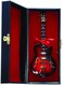 Broadway Gifts Brown Electric Guitar Music Instrument Miniature Replica with Case - Size 7 in