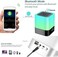 Aisuo Night Light - 5 in 1 Bedside Lamp with Bluetooth Speaker, 12/24H Digital Calendar Alarm Clock, Touch Control &amp; 4000mAh Battery, Support TF and SD Card, The Best Gift for Kids and Friends.