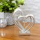 Dicksons ons Marriage Takes Three Matte Silver Finish 33cm Cross in Middle of Hearts Tabletopper