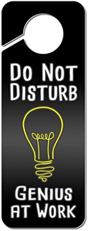 GRAPHICS &amp; MORE and Do Not Disturb Genius at Work Plastic Door Knob Hanger Sign