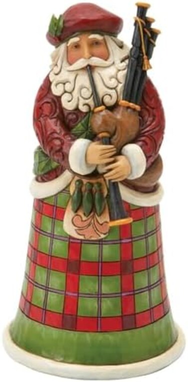 Enesco INJim Jim Shore Heartwood Creek Scottish Santa Figurine 6.75 in