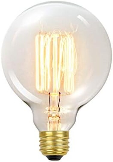 Globe Electric 60W Vintage Edison G30 Vanity Tungsten اللمبة المتوهجة، E26 قاعدة الدائمة، 245 لومن 01320