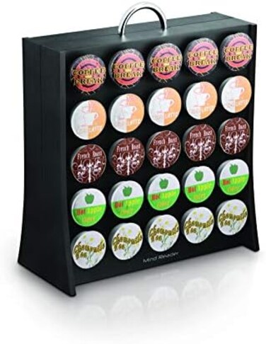 Mind Reader 50 Capacity K-Cup Single Serve Coffee Pod Holder Storage Organizer, Black 5.20" (L) x 12.68" (W) x 14.48" (H) RAC3PC-BLK