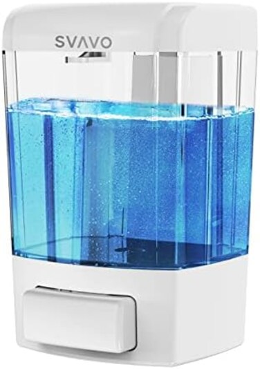 سافافو موزع صابون حائط للحمام 23 اونصة/ 700 مل، موزع صابون تجاري ثابت على الحائط، موزع صابون يد ثابت على الحائط للصابون وغسول الجسم والحمام والمطبخ من بلاستيك ABS