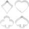 R&amp;M International Casino Playing Card Suits Cookie Cutters, Spade, Heart, Club, Diamond, 4-Piece Set