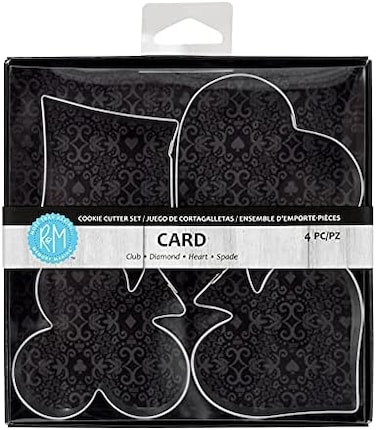 R&amp;M International Casino Playing Card Suits Cookie Cutters, Spade, Heart, Club, Diamond, 4-Piece Set
