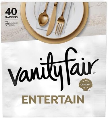 مناديل العشاء من Vanity Fair Entertain بكمية 40 مناديل ورقية