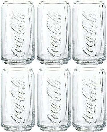 アデリア(ADERIA) Aderia B5468 Coca-Cola Cangata Glass, 12.0 Fl Oz (355 Ml), Set Of 6, Made In Japan, Highball Cup, Wedding, Celebration, Beer, Stylish, Gift, Glass, Sake, Birthday, Women, Tumbler, Men's,