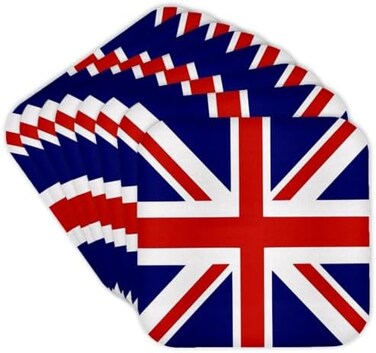 3dRose British Flag - Red White Blue Union Jack Great Britain United Kingdom UK England English Souvenir GB - Soft Coasters, Set of 8 (cst_159852_2)