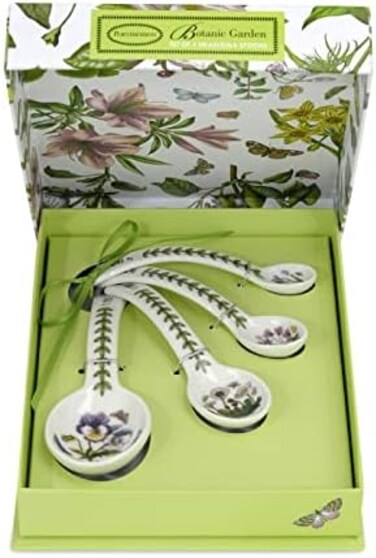 Portmeirion Home &amp; Gifts 4-Piece Measuring Spoon, Porcelain, Multi-Colour, 4.6 x 6 x 2.25 cm
