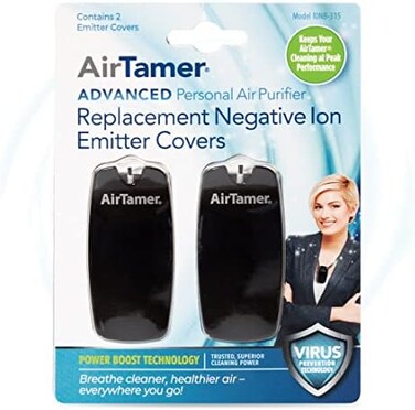 AirTamer Advanced Personal Air Purifier Replacement Negative Ion Emitter Covers - Made for AirTamer Model A315 (Black, 2-pack)