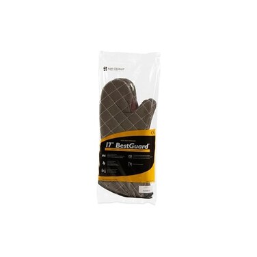 قفازات فرن سان جامار 800FG17 BestGuard للحماية من الحرارة حتى 450 فهرنهايت (زوج)، الطول 43.18 سم، أسمر ضارب الففرة