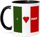 3dRose Mug_55211_4"I Love Italy Ii" Two Tone Black Mug, 11 Oz, Multicolor