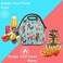 Violet Mist Neoprene Lunch Bag Tote Reusable Insulated Waterproof School Picnic Carrying Lunchbox Container Organizer For Men, Women, Adults, Kids, Girls, Boys（Tribal Zoo）