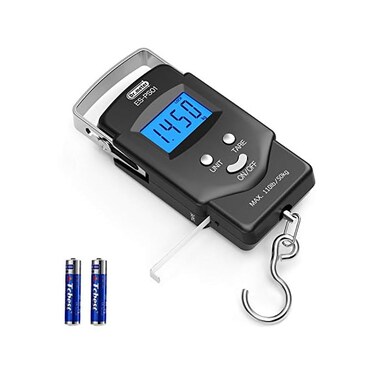 ميزان صيد السمك دكتور ميتر لملحقات الصيد لشنط السفر، ميزان الكتروني رقمي للصيد البريدي مع شريط قياس وشاشة LCD باضاءة خلفية، A-PS01، ES-PS01، PS01
