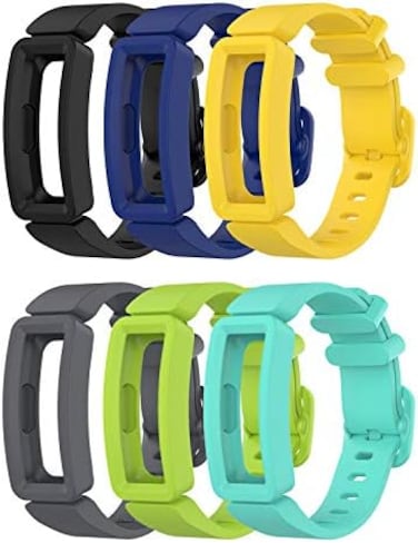 مجموعة من 6 أساور بديلة متوافقة مع ساعة Fitbit Ace 2 للأطفال