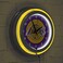 Trademark Global Los Angeles Lakers NBA Chrome Double Ring Neon Clock