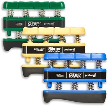 Prohands Gripmaster Hand Exerciser, Finger Exerciser (Hand Grip Strengthener), Spring-Loaded, Finger-Piston System, Isolate &amp; Exercise Each Finger