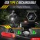 BLITZU Bike Lights Set &ndash; Gator 450 LED USB-C Rechargeable Headlight &amp; Rear Taillight with Front and Back Bike Reflectors &ndash; Bicycle Accessories for Night Riding, Men &amp; Kids