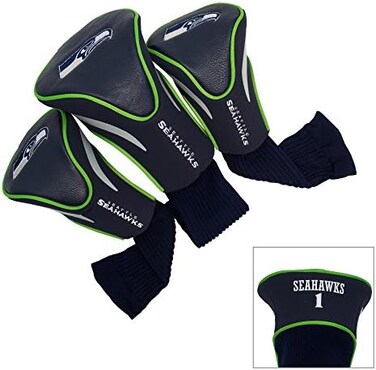 Team Golf NFL Numbered 1, 3, &amp; X, Fits Oversized Drivers, Utility, Rescue &amp; Fairway Clubs, Velour Lined for Extra Club Protection